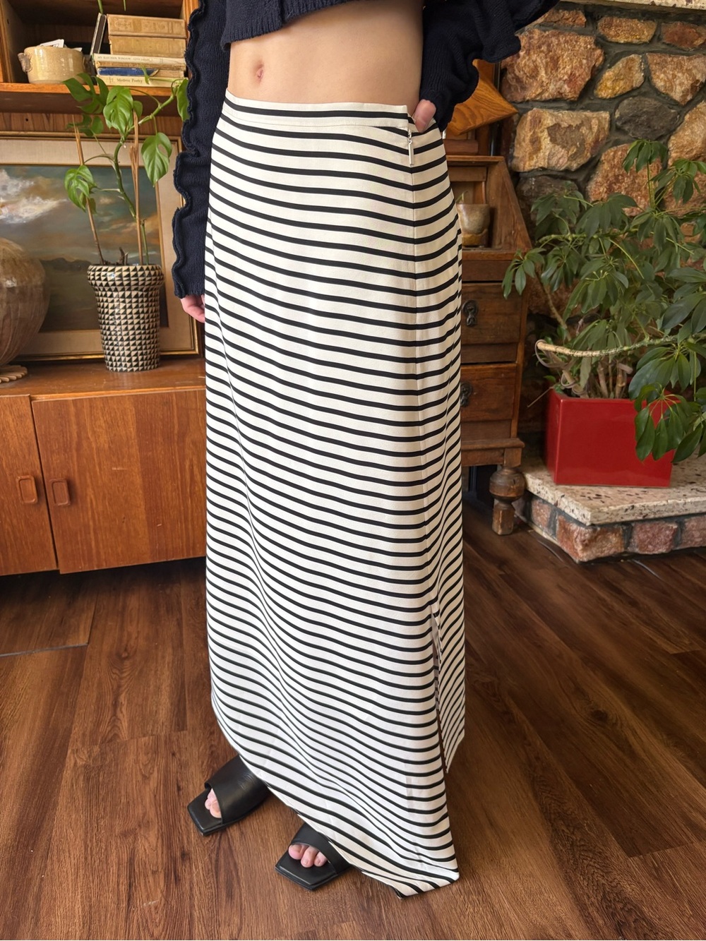 TIBI Silk Stripe Skirt 4